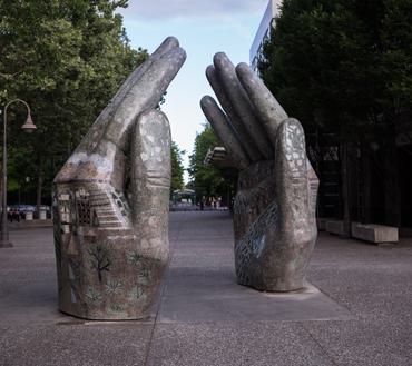 "Our Hands," by Donna Billick (Chico Municipal Building, 411 Main)