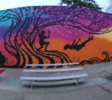 "The Club," by Jed Speer, Lori Escobar, Karen Riedler, Jay Buttel, Darrel Evans. Sponsored by Fifth Sun (Chico Rotary Plaza, 7th & Wall)