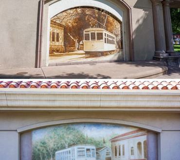 "Esplanade, or Trolly Murals I & II" by William EveryOne (City Plaza on Main St.)