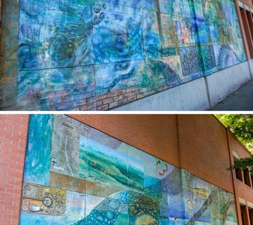 "Salem Street Murals," by Dayton Claudio (Downtown Parking Structure, 3rd & Salem)
