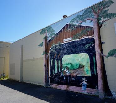 "The Covered Bridge," by Fred "The Brush" Daley (Parking Lot at Montgomery & Lincoln)